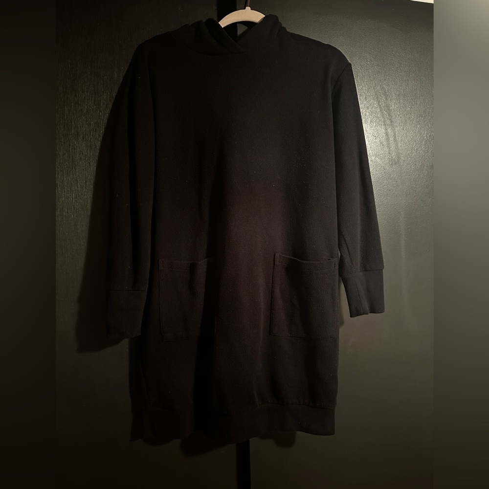 Ladies long sweatshirt hooded shirt/dress